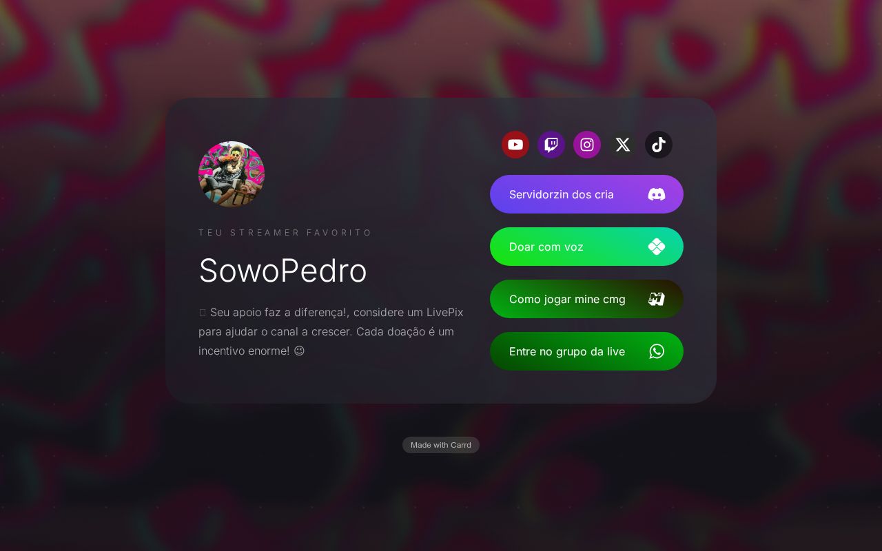 Carrd profile picture for @sowopedro